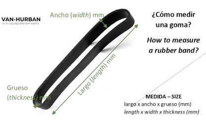 AUDIO CORREAS CASSETTE CD CORREAS PLANAS ANCHO 3,5mm GROSOR 0,8mm
